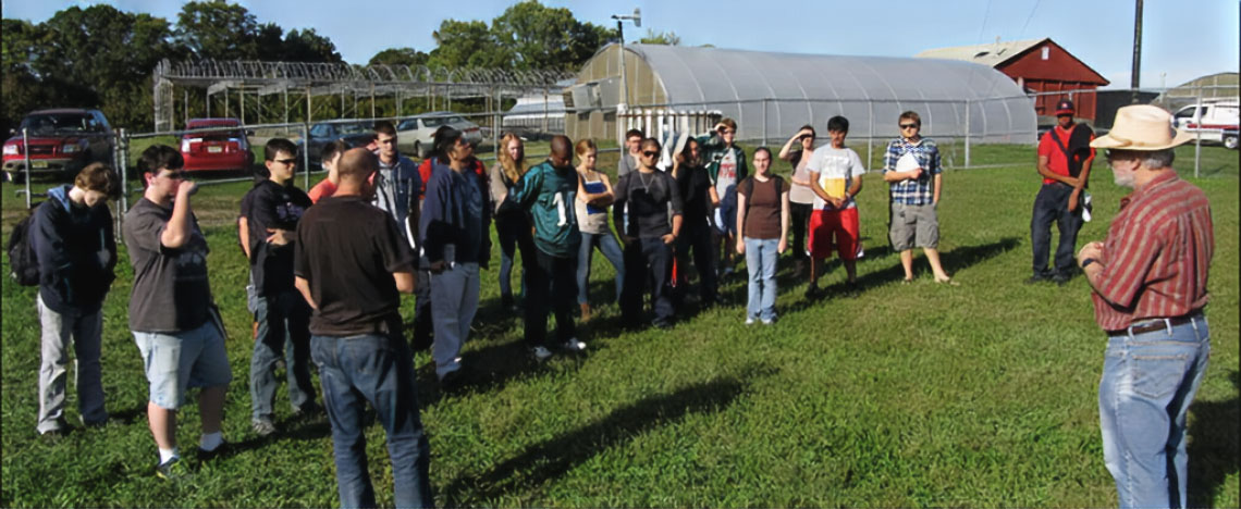 An outdoor meteorology class.